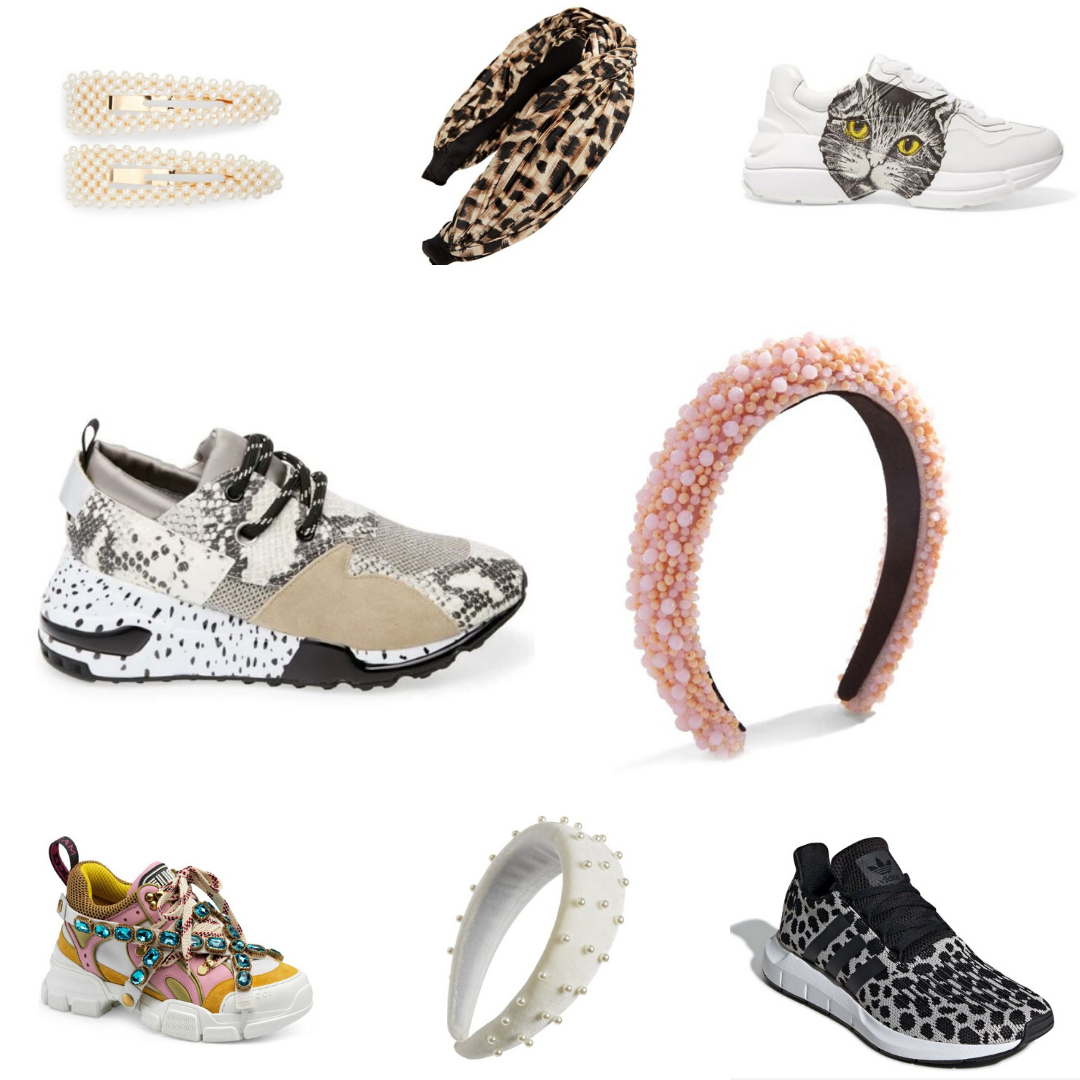 spring trends chunky sneakers and hair accessories