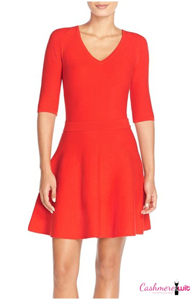 Red Dresses - Trina Turk Skater Sweater Dress