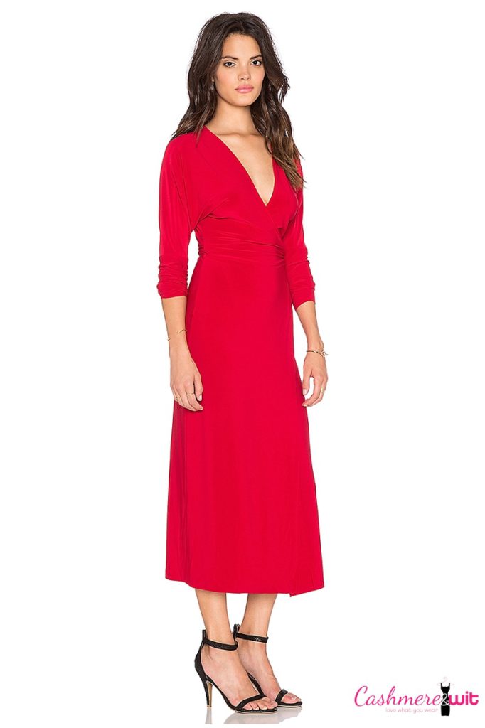 Red Dresses - Norma Kamali Kulture Wrap Dress