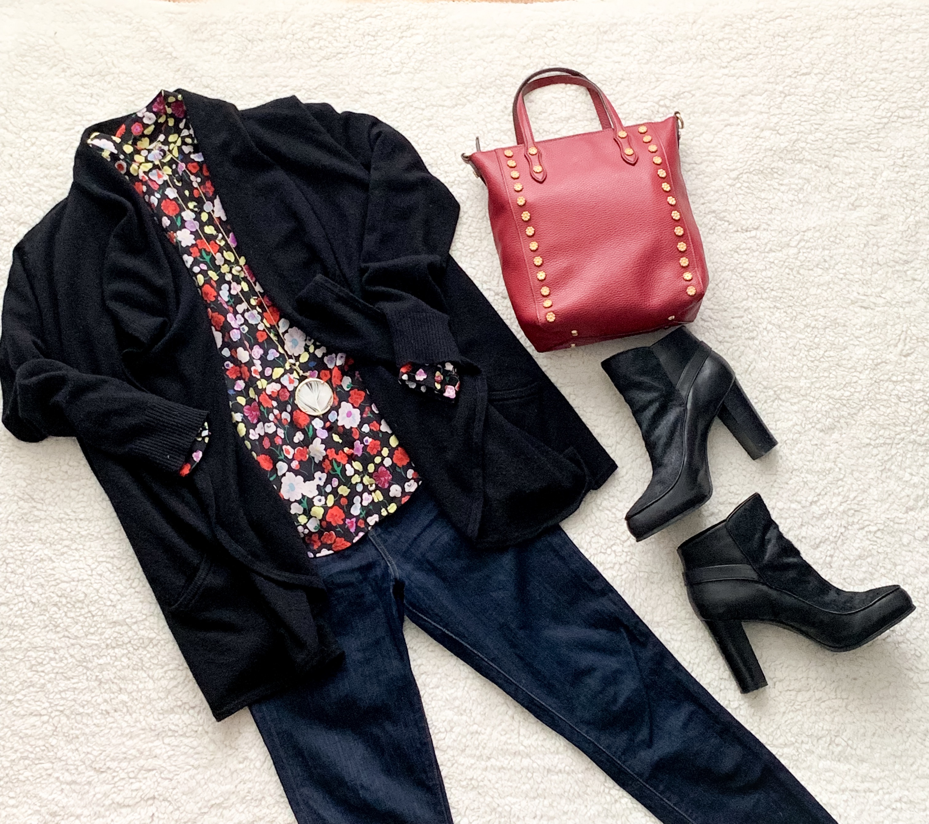 Chicago Stylist, Style Consultant, Styling Tip, Floral Top, Skinny Jeans, Booties